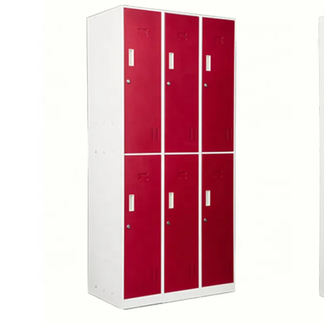 Factory Price Steel Storage Locker for Changing Room School Gym 6 Door Worker Staff Metal Locker Cabinet