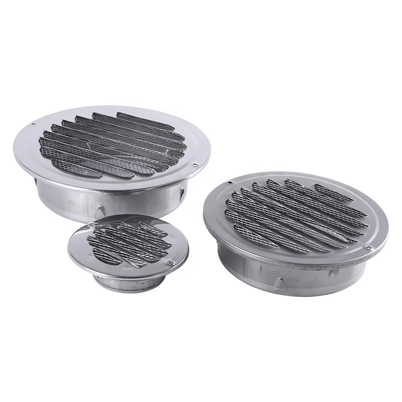 Top Manufacturer Ventilation Systems External wall stainless steel Air Vent Cap with Insect Mesh Grille