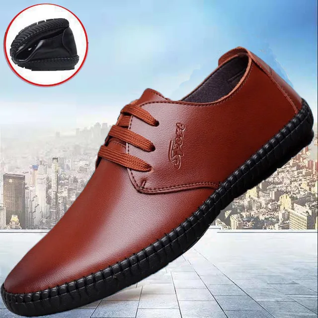 Leather shoes casual men casual new fashion flat man PU shoes