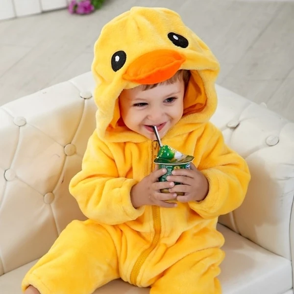 
Желтый утка детские KIGU малыша шерсти животных новорожденный пижамы пижамы костюм Onesie 