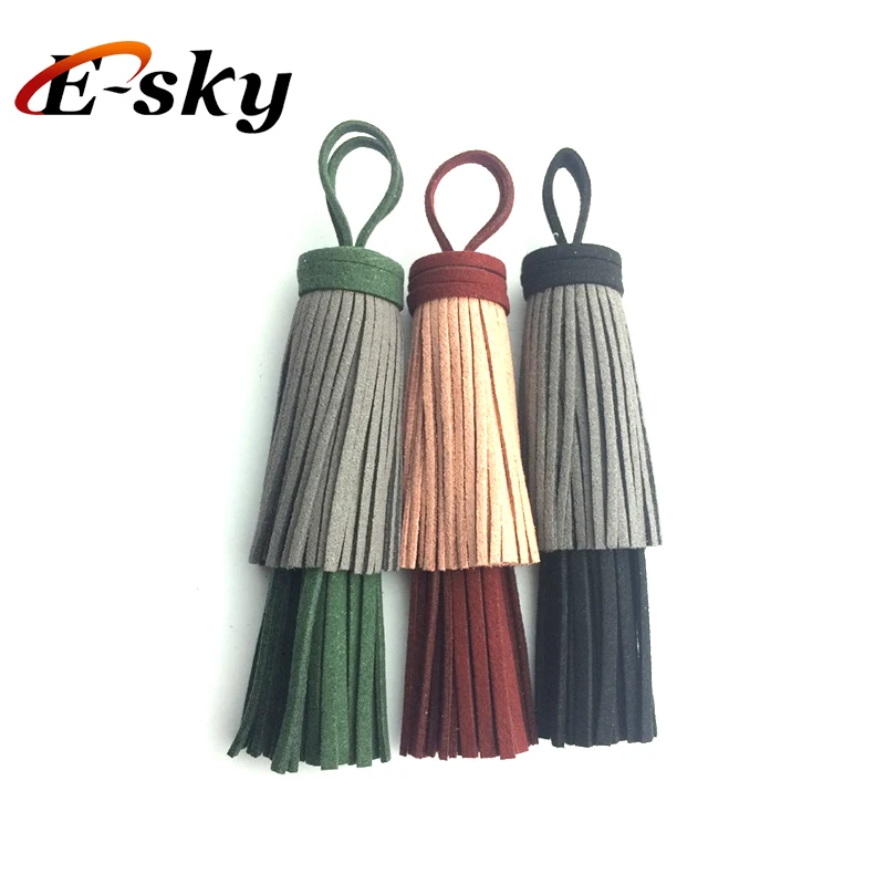 Double-desk colorful tassel genuine suede tassel korean velvet tassel keychain