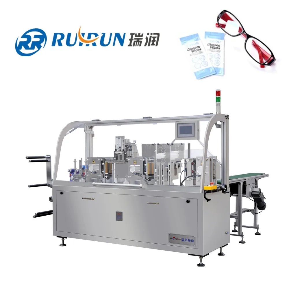 OEM manufacturer popular design 3D glasses cleaning single wet wipes machine four- side sealing machine