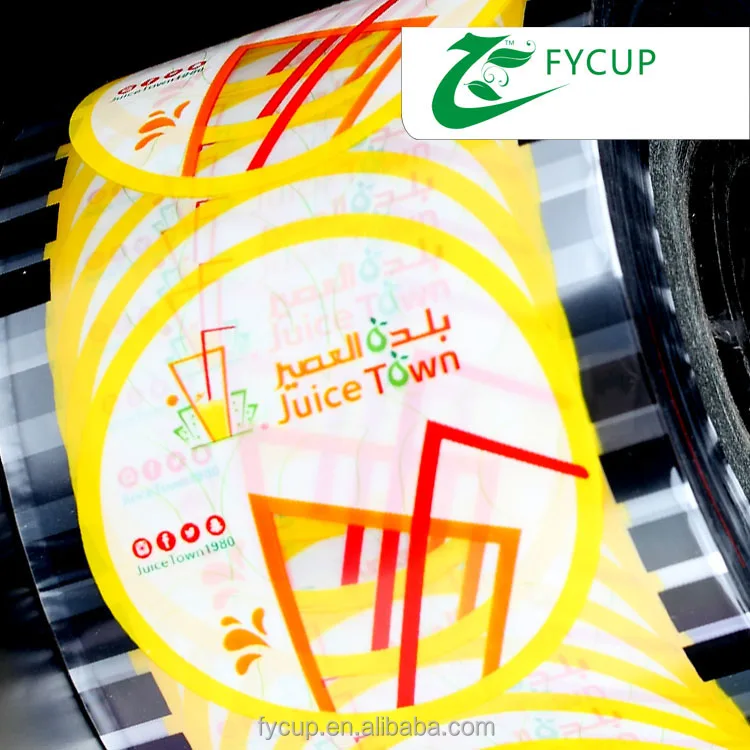 
Waterproof customized bubble tea cup sealing film,Packing Food printed cups sealing film 