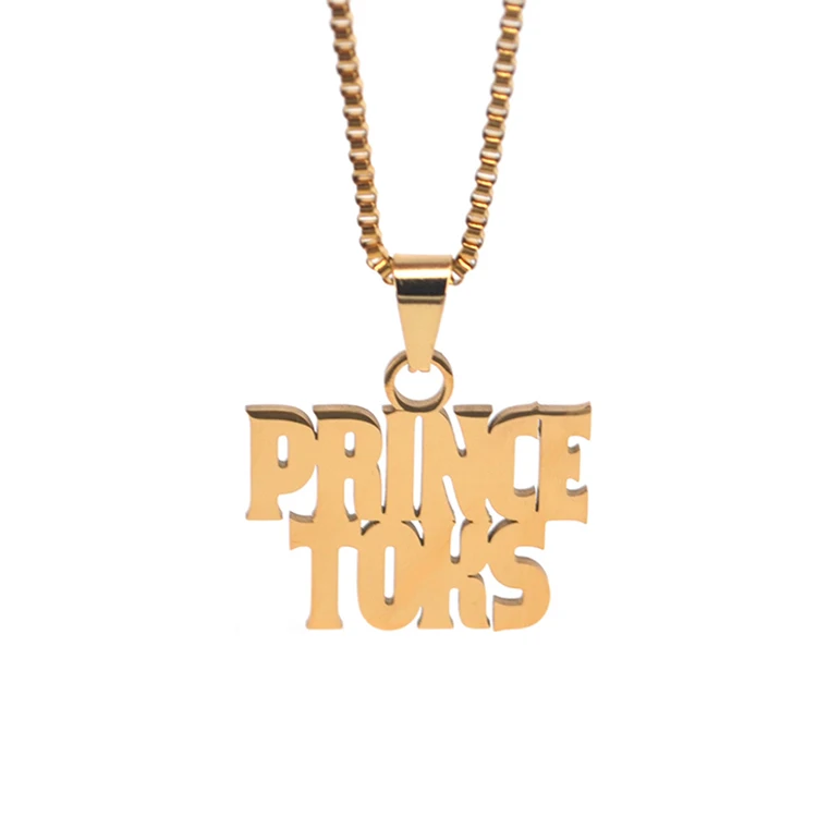 
Stainless Steel Hiphop Two Name Double Name Personalized Gold Necklace 