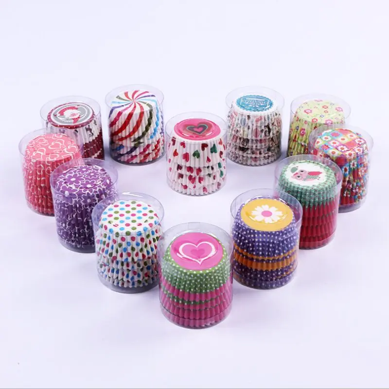 
PVC Tube Packed Cake Cups Disposable Cupcake Liners Paper Cupcake 