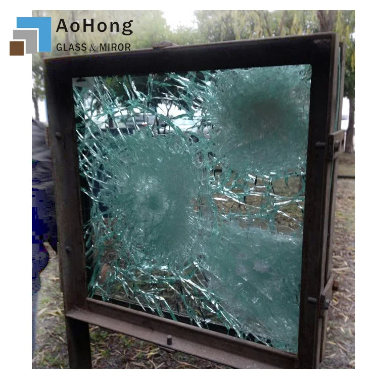 22mm 25mm 30mm 40mm safety Bullet proof Glass price for sale with ISO BV&CE Bulletproof Glass