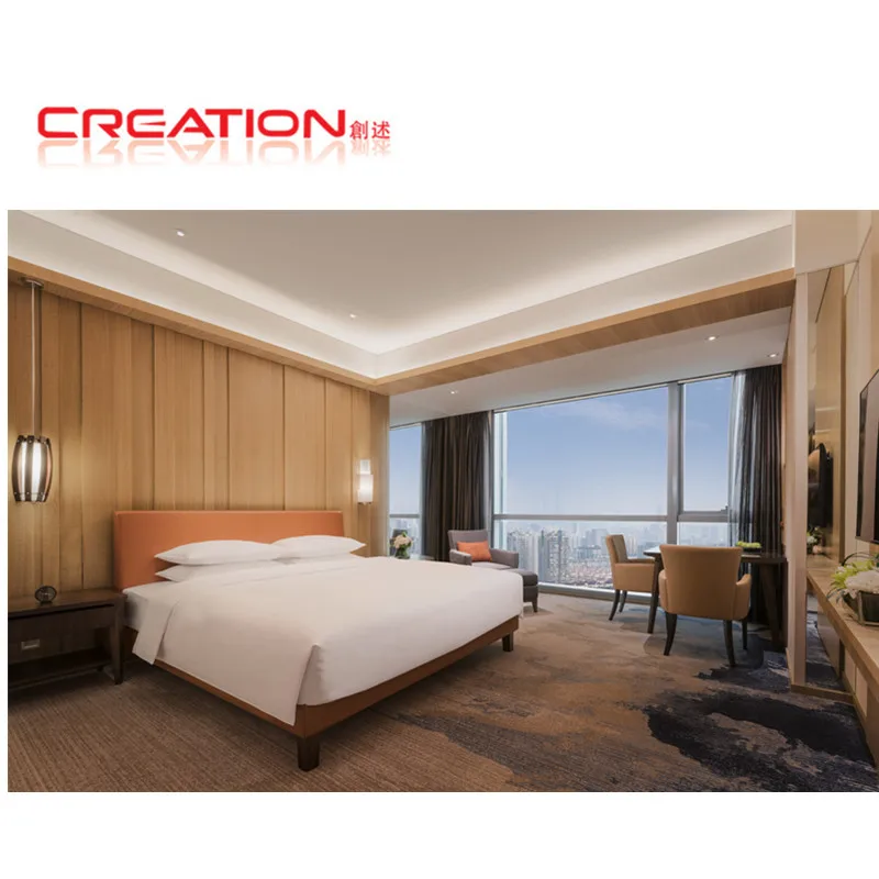 Creation Best Price Good Quality Customized Furniture Hotel Tv Stand Hotel Bedroom Set Commercial Hotel Modern Attractive Wood