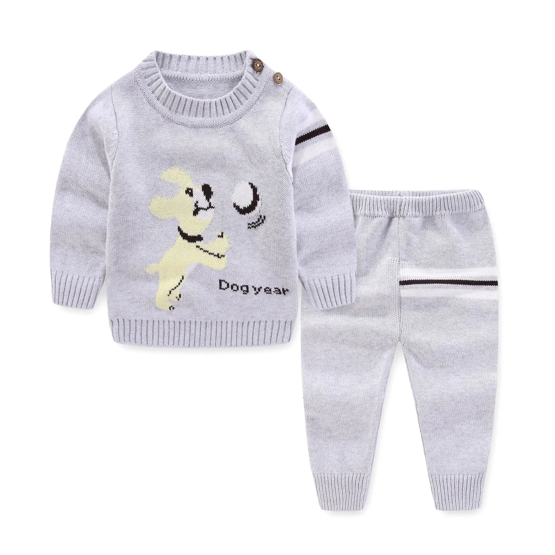 
Factory Stock Winter Knitted Baby set cotton baby Knitting Sweater set Newborn baby gift set 