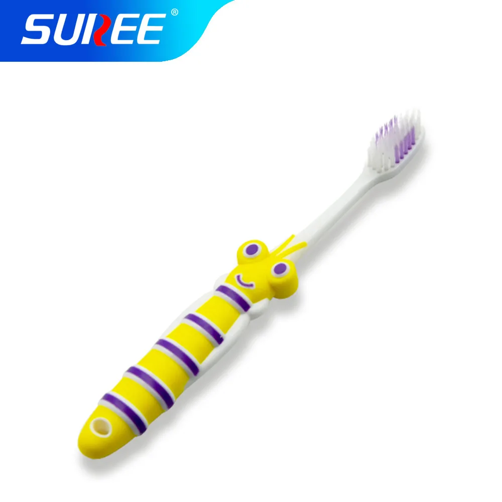 BANNER Premium Kids Ultra Fine Soft Bristle Toothbrush Baby Little Bee Carton Animal Children Tooth Brush With Plastic Box