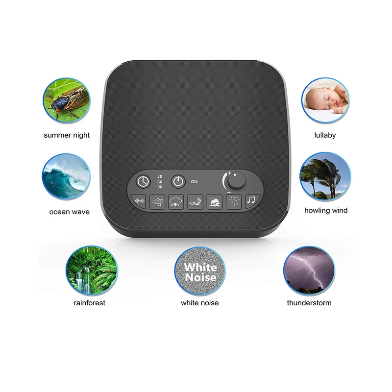 White Noise Sound Machine with7 Unique Non-Looping Fan 2019 Most Popular Portable Sleep aid