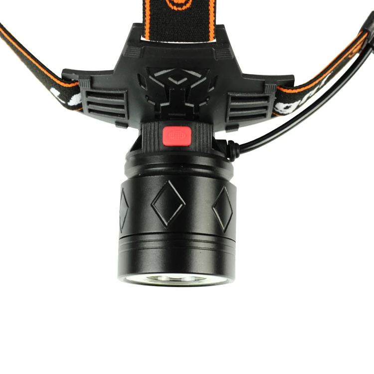 Black Flash Hiking Lamp Rotated Focus Adjustable Camping Light T6+COB Head Lamp Zoom Lens Headlight Rechargeable LED Headlamp