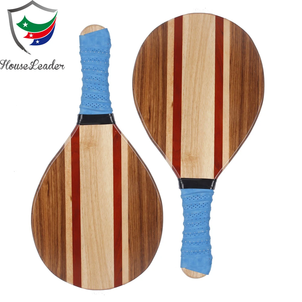 
Frescobol Wood Beach Racket Set Including 2 Paddles and 2 Balls 