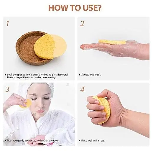 Сжатые Целлюлозные очищающие губки для макияжа лица