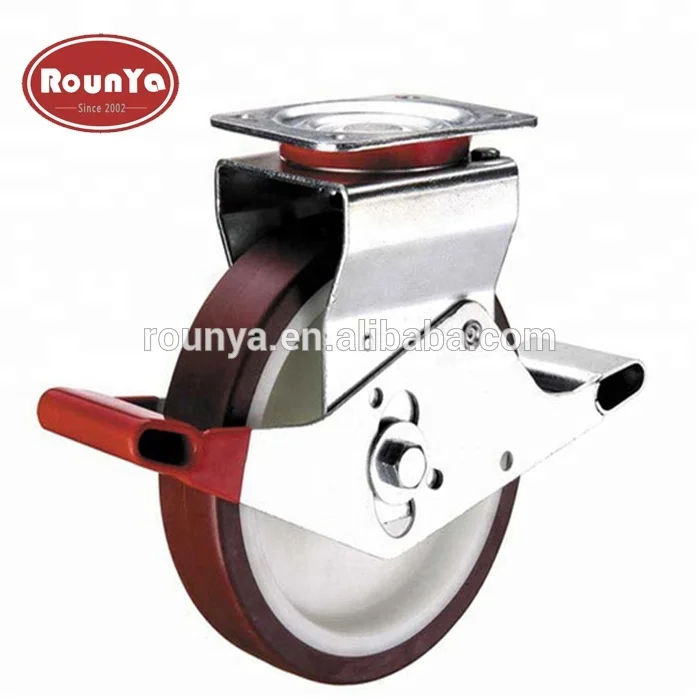 
200mm nylon caster wheel for scaffolding platform with brake pedal 