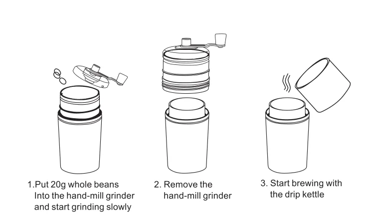 Portable Hand Manual Coffee Bean Grinder Coffee Maker