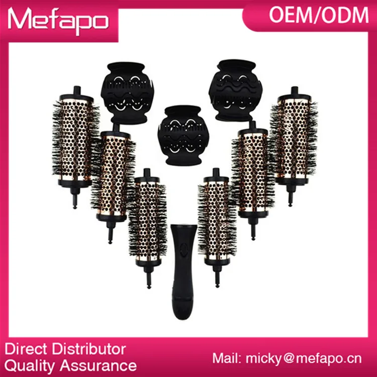 Custom Detachable Heads Salon Ceramic Hair Round Brush