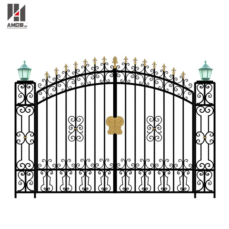 Customized modern main house door wrought iron gate design simple