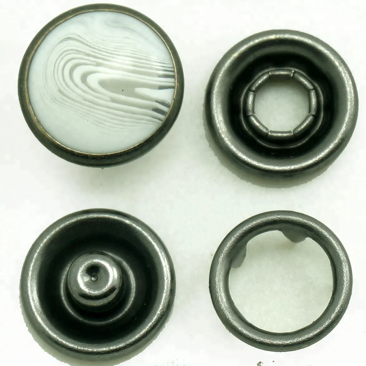 
custom four parts metal snap button with rhinestone or acrylic 