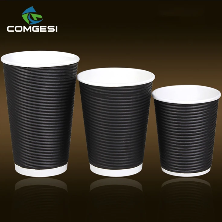 Высококачественный дизайн, продажа, двойная настенная Экологически чистая мельница, оптовая цена, ребристая настенная бумажная чашка