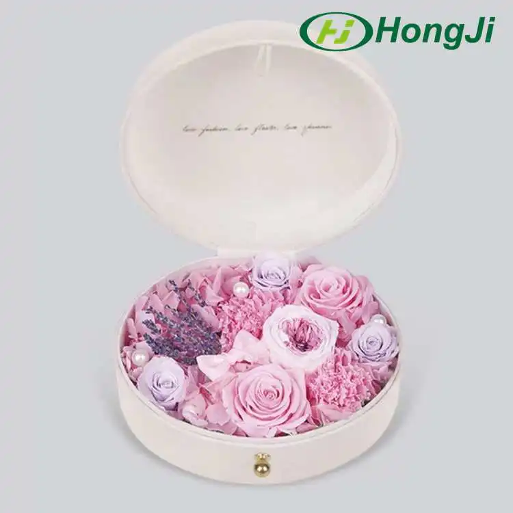 Luxury Velvet Wedding Cardboard Tube Gift Box Round Flower Box