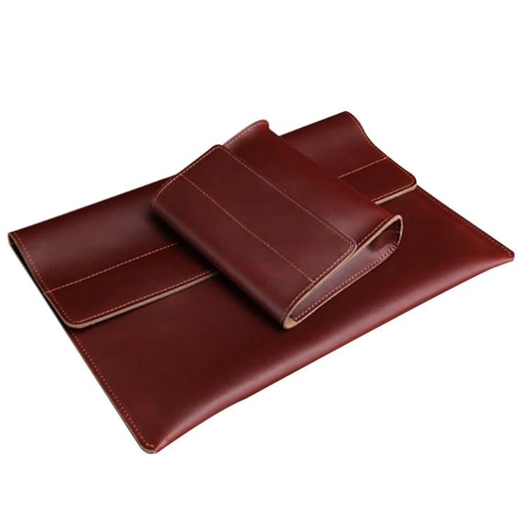 Hot Selling Genuine Leather Cover Vintage Classic Luxury Laptop Case For Macbook Air/Pro