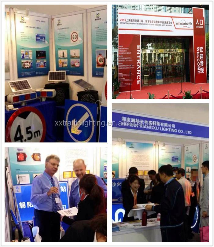 Cross road solar led power flashing amber light