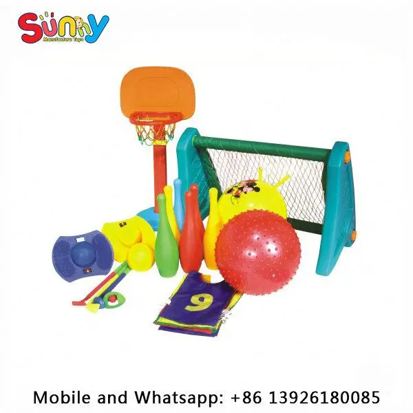 Kids outdoor playground slide for preschool Mark tube football and relay baton