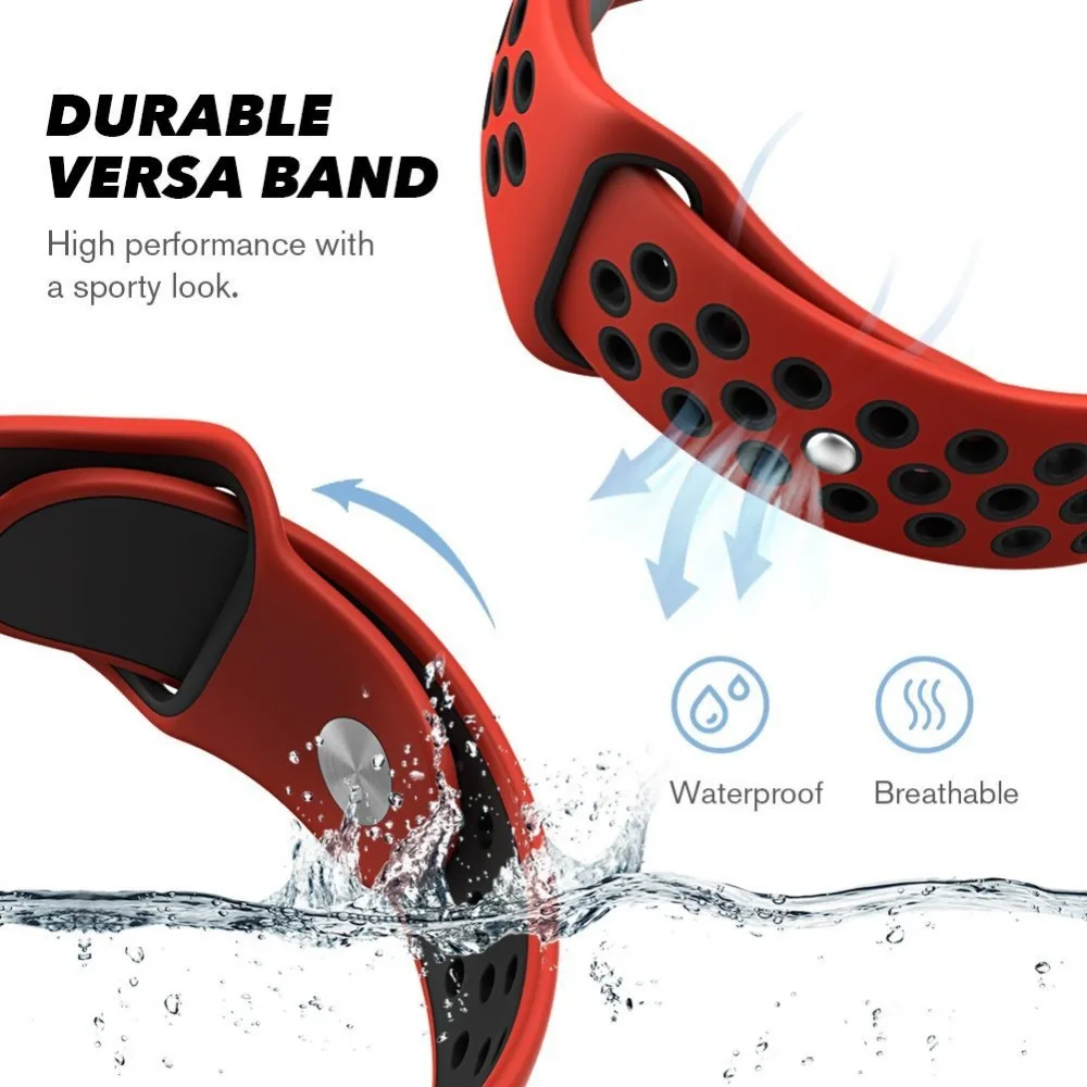 Wholesale Double Sport Rubber Watch Replacement Band Silicone Bracelet Wristband for Fitbit Versa Smart FItness Bands