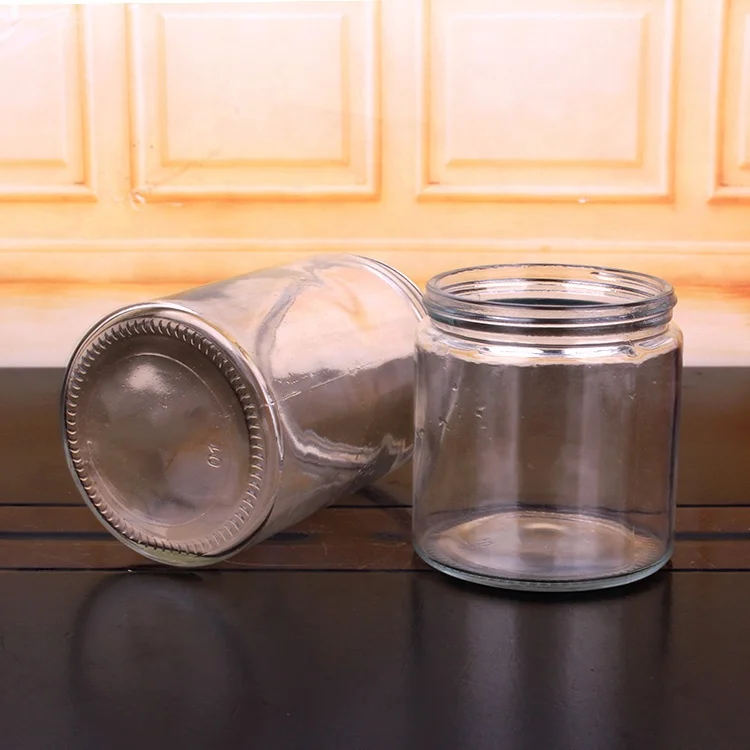 220ml 380ml 500ml 750ml hot sale glass honey jar frosted with Metal Aluminum screw Lid