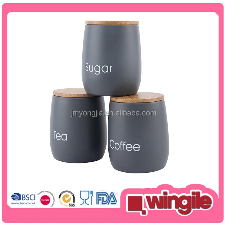 New Design bread display box and Higher body Canister Set with bamboo lid