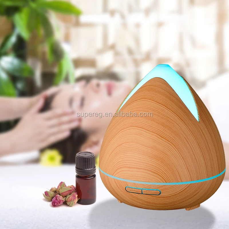 Tulip 400ml Aromatherapy Essential Oil Diffuser Home Decoration Diffusers Mist Maker Humidifier Wood Grain Colors Food Grade