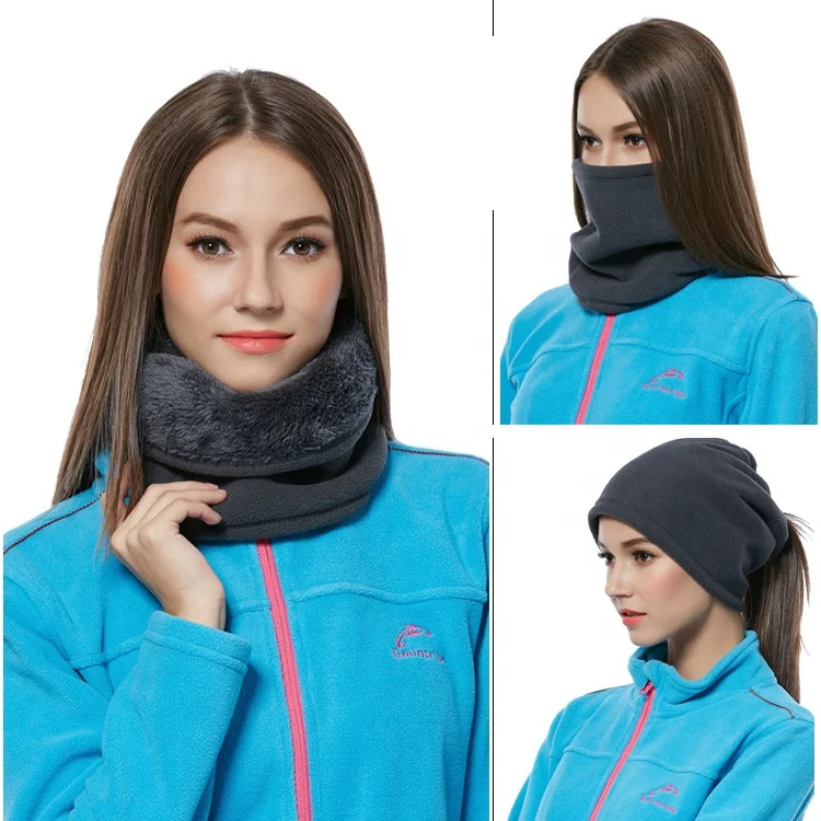thicken design winter neck warm polar fleece women tube scarf