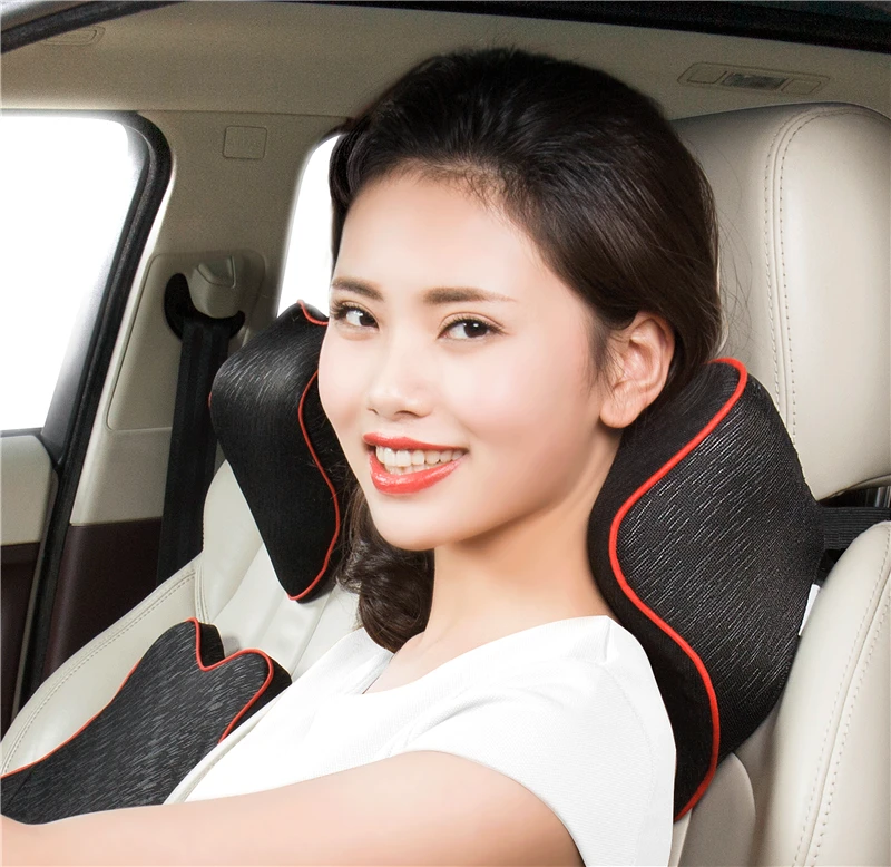 Car Headrest Neck Support Pillow Adjustable Strap Memory Foam Car Seat Pillow