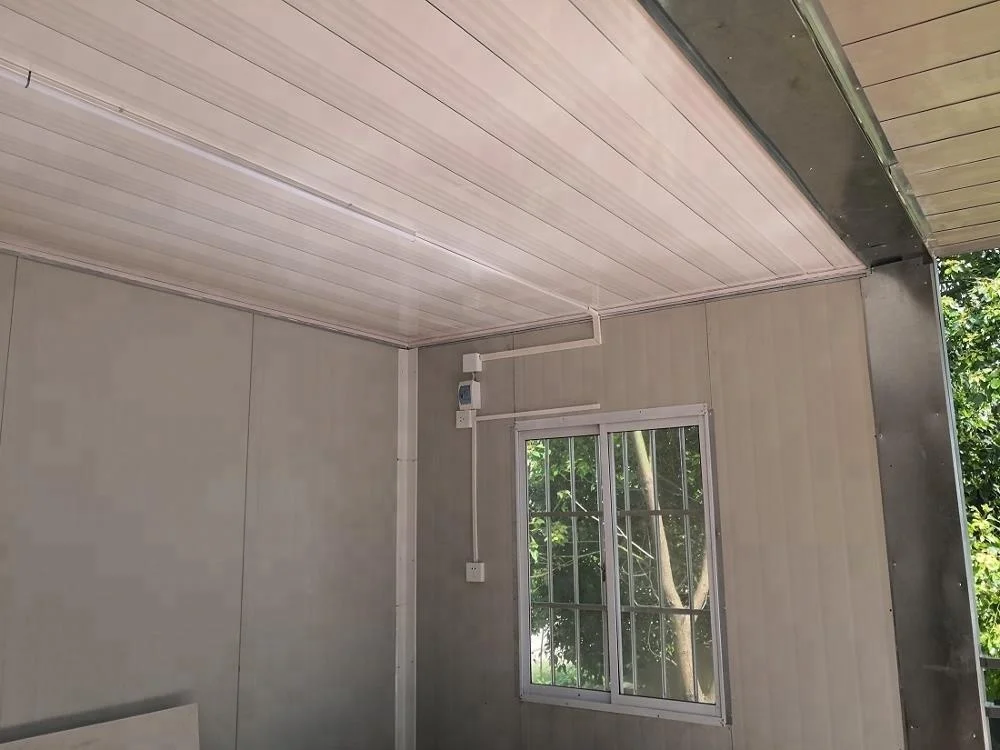 Latest 2 floors sandwich panel prefabricated insulated container houses for dwelling and canteen