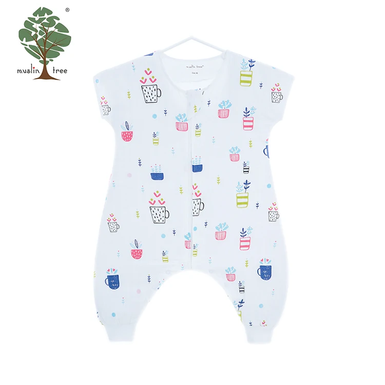 Natural Wood Muslin Custom Printed Organic Cotton Baby Sleeping Bags