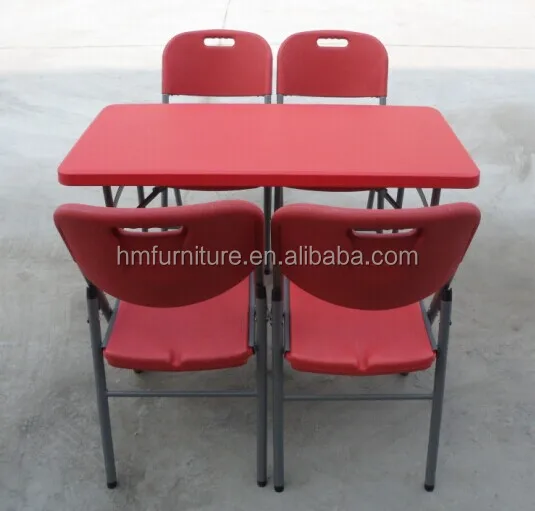 4FT Solid Red color rectangular folding table