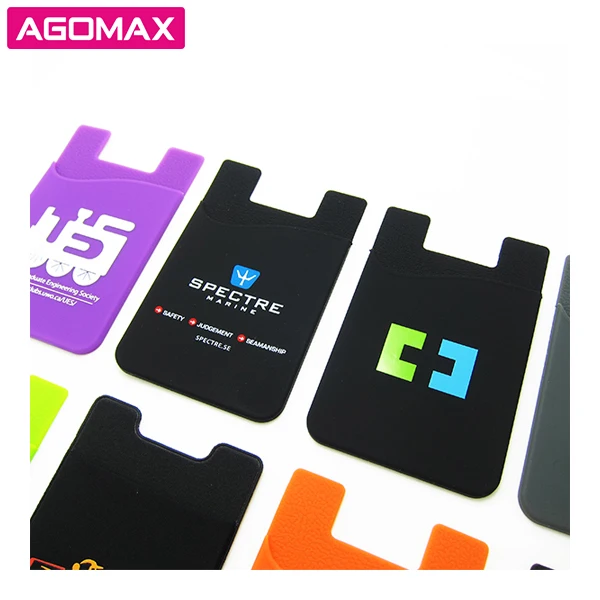 FREE SHIPPING Non-toxic Gift Silicone Phone Smart Wallet 3M Sticky Card Holder