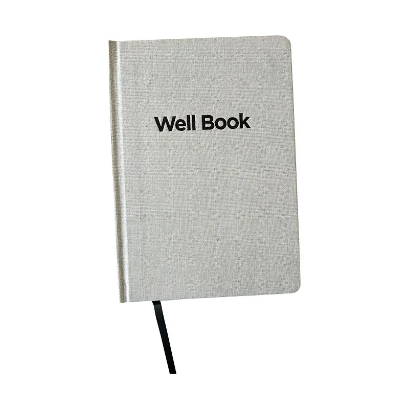 Customized linen cover cream paper journal book printing with pocket