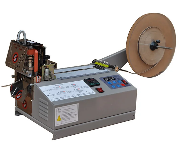 New Hot HX-102 Hot and cold satin wire ribbon PVC nylon webbing buckles elastic hook and loop cutting machine  for sale