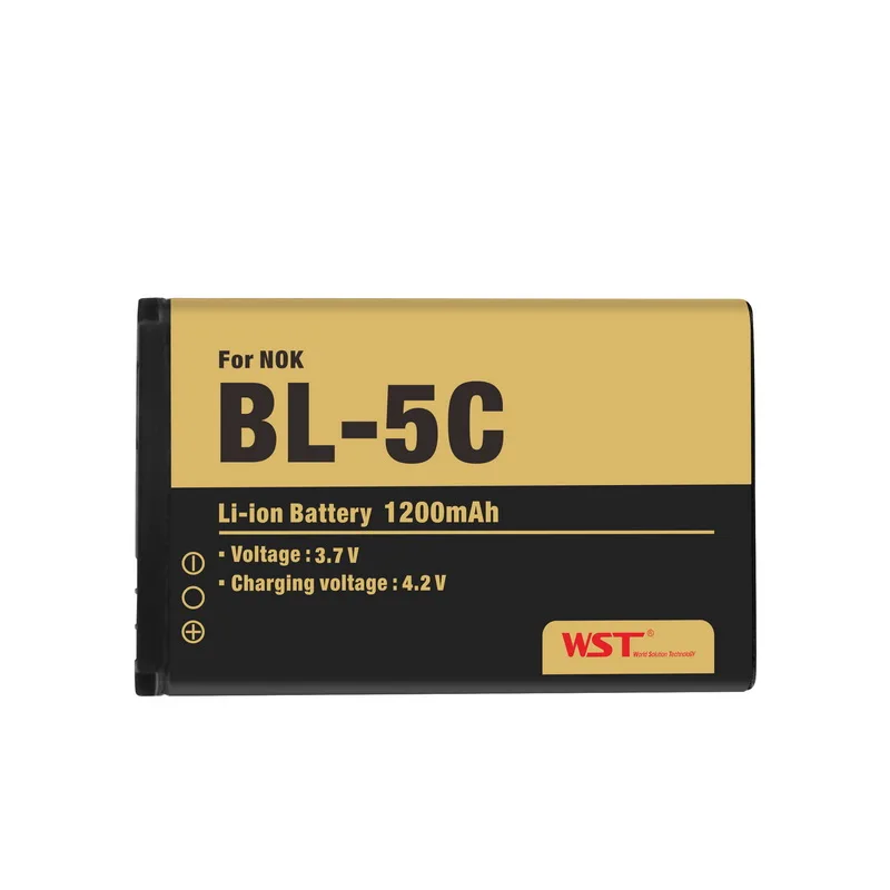 Shenzhen WST 3,7 V 1200 mah литий-ионная аккумуляторная батарея, аккумулятор мобильного телефона для Nokia BL-5C