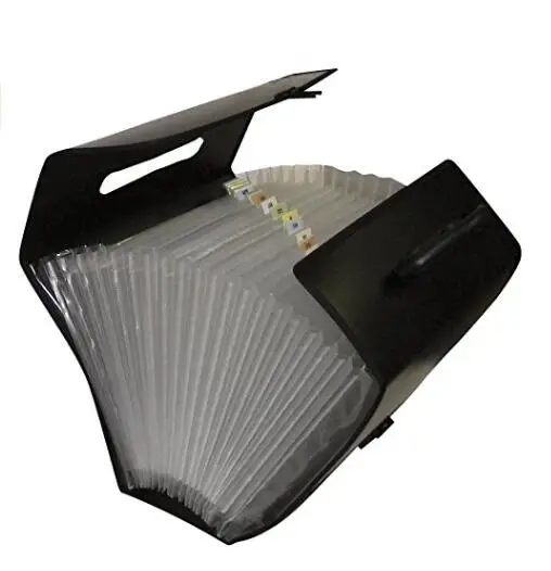 21-Pocket Poly Expanding File with Handle, Office stationery folder Includes Tabs, Locking Closure, Legal Size