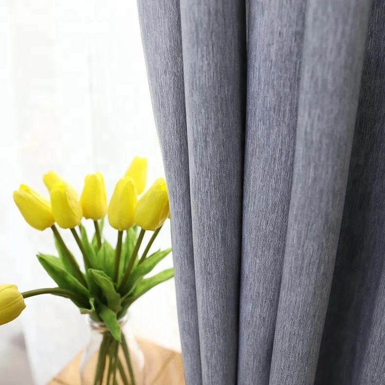 curtains made in china wood linen like fabric thick fabric blackout curtain slub fabric stock with ring top