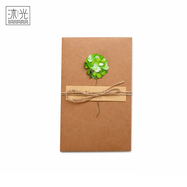 
Wholesale Custom Flower Design Kraft Paper Handmade Greeting Card 