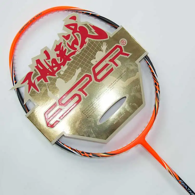 Orange,The 68 Gram lightest weight used Japanese Toray 46T Graphite Carbon Fiber OEM ODM Customized Badminton Racket