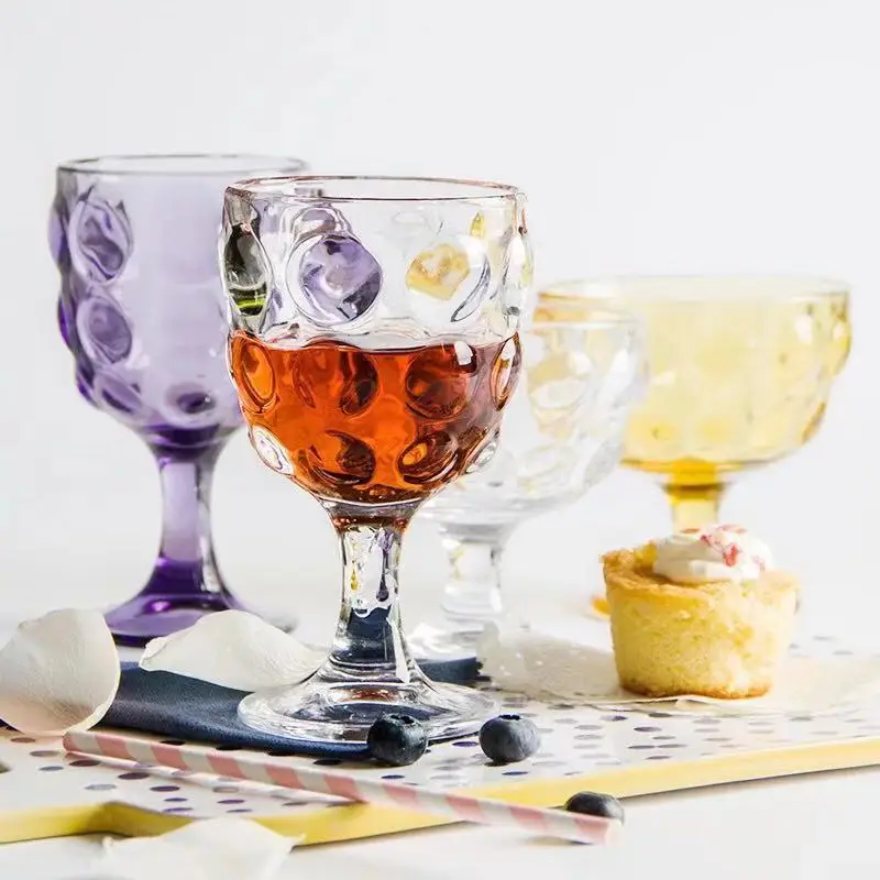 Best selling European Style China Factory Wedding Supplies Wholesale Cheap Stem Colored Diamond Wine Glass