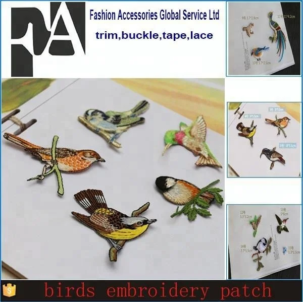 On Lace Diy Sewing Clothes Accessories Applique Patches Iron Birds Embroidery Embroidered Custom Size Nigeria Lace Fabric 3D