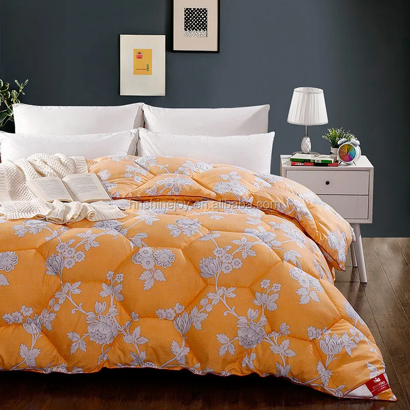 
Elegent Super Soft King Size Custom orange bedding cotton printed comforter 