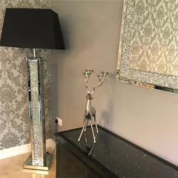Home decoration sparkly crystal mirrored floor lamp