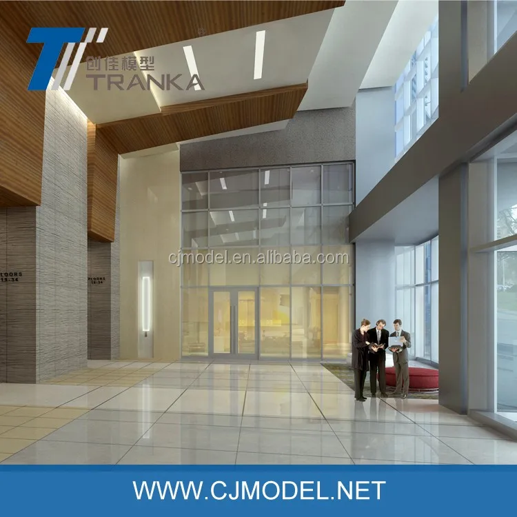 3D interior design rendering of office building , computer renderings