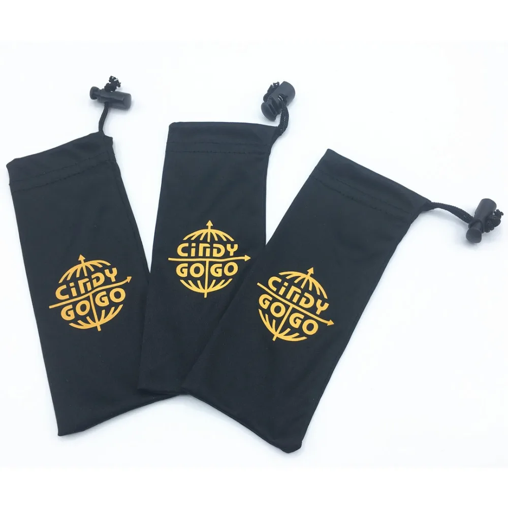 Custom Drawstring Microfiber 80%polyester20%polyamide 230GSM Cloth Glasses Sunglasses Jewelry Pouch Bag with Logo Printed